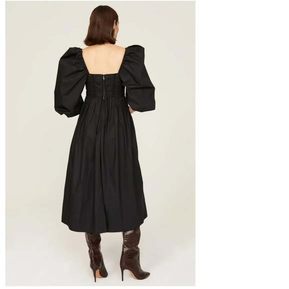 ULLA JOHNSON Lelani cotton poplin midi dress - Size US 2 - Picture 6 of 14